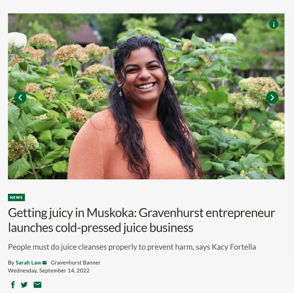 Joose Muskoka launches their cold-pressed juice business in Muskoka